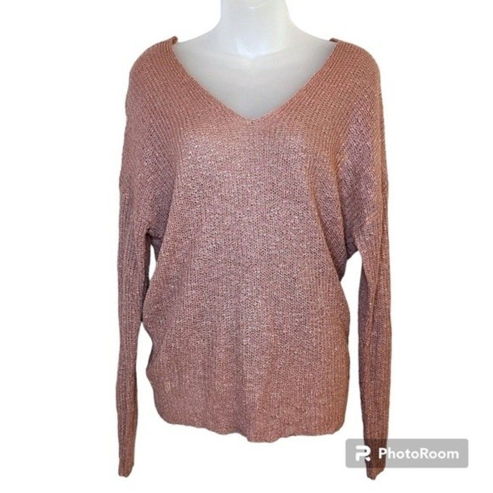 Moon & Madison Pink Knit Long Sleeve Sweater Size Small